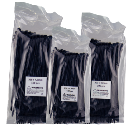 Connect Black Cable Ties (Pack of 100)