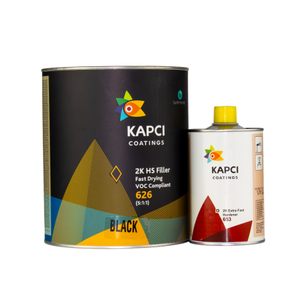 Kapci 2K HB 626 Black Primer Kit Inc 653 Extra Fast Hardener - 3.6 Litre