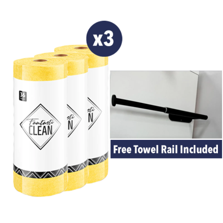 x3 Microfibre Clothes + Wall Mounting Kit