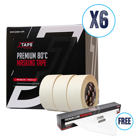 JTAPE Premium Masking Tape Bundle with FREE Clear Masking Film