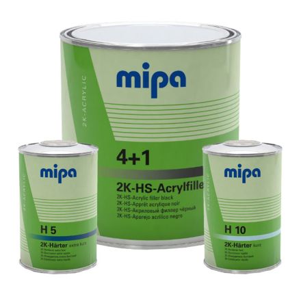 Mipa 4+1 Black Kit inc H5/H10 Hardener - 4 Litre Kit
