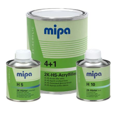 Mipa 4+1 White Kit inc H5/H10 Hardener - 1.25 Litre Kit