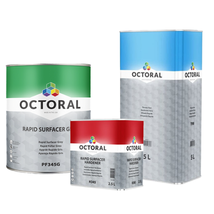 Octoral PF345 - Rapid Surfacer Kit (Grey) inc Hardener & Clearcoat