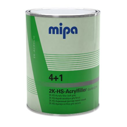 Mipa 4+1 Acryfiller 2K HS Dark Grey Primer (Paddle Friendly) 4 Litre