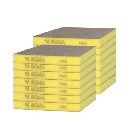 Indasa Rhynosponge Auto - Sanding Sponge Pads - Fine (Yellow) - (Pack of 100)
