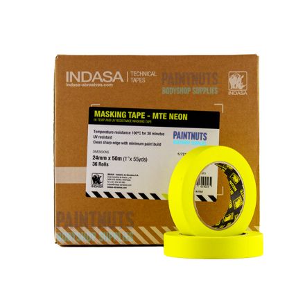 Indasa MTE Neon Masking Tape 24mm x 50m (Box of 36)