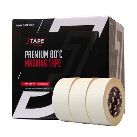 JTAPE Premium 80°C Masking Tape 48mm x 50m (Box of 20 Rolls)