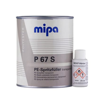 Mipa P67s Transparent Bodyfiller Incl. Hardener 1 Litre