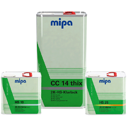 Mipa CC14 Clearcoat Kit inc HS10 HS25 Hardener - 7.5 Litre