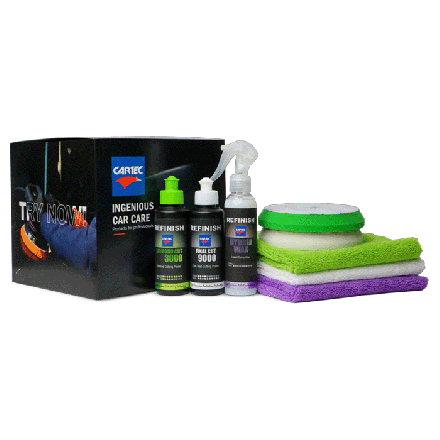 Cartec Refinish Paint Correction Kit 150ml Diamond Cut 3000/9000 and Hybrid Wax